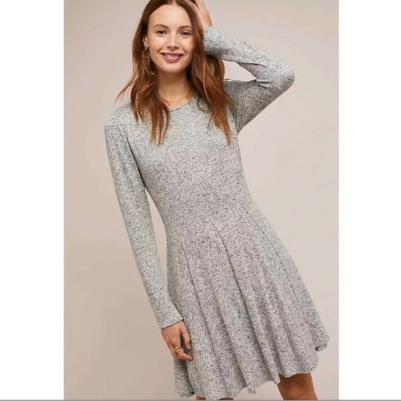 Anthropologie Dolan Neige Brushed Fleece Knit Sweater Dress Gray Long Sleeve XL - Picture 2 of 13
